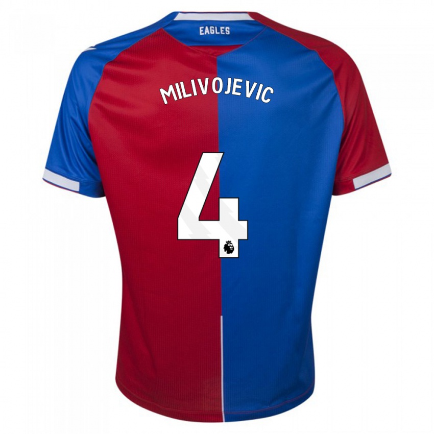 Dame Luka Milivojevic #4 Rød Blå Hjemmetrøye Drakt Trøye 2023/24 Skjorter T-Skjorte