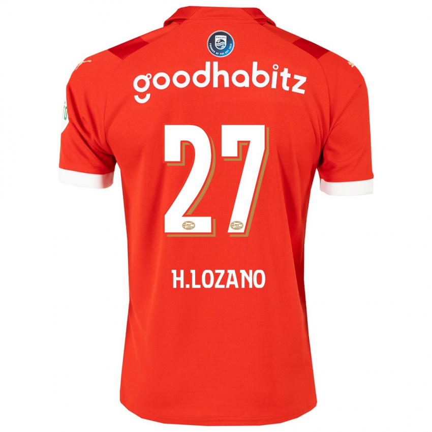Dame Hirving Lozano #27 Rød Hjemmetrøye Drakt Trøye 2023/24 Skjorter T-Skjorte