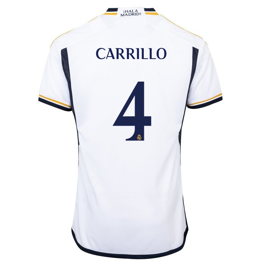 Dame Alvaro Carrillo #4 Hvit Hjemmetrøye Drakt Trøye 2023/24 Skjorter T-Skjorte