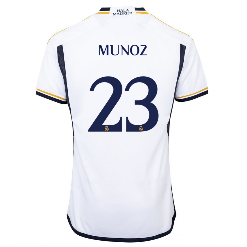 Dame Victor Munoz #23 Hvit Hjemmetrøye Drakt Trøye 2023/24 Skjorter T-Skjorte