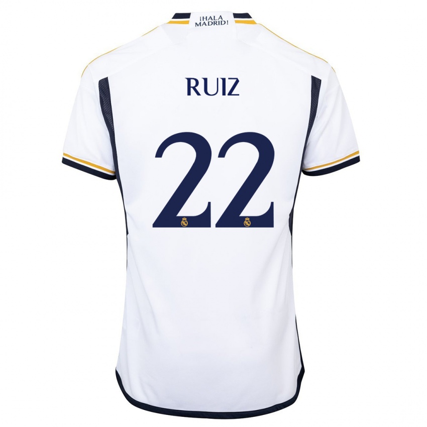 Dame Ferran Ruiz #22 Hvit Hjemmetrøye Drakt Trøye 2023/24 Skjorter T-Skjorte