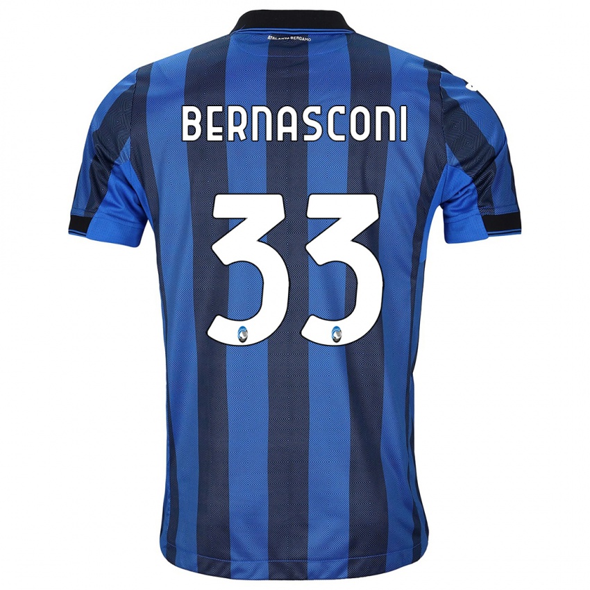 Dame Lorenzo Bernasconi #33 Svart Blå Hjemmetrøye Drakt Trøye 2023/24 Skjorter T-Skjorte