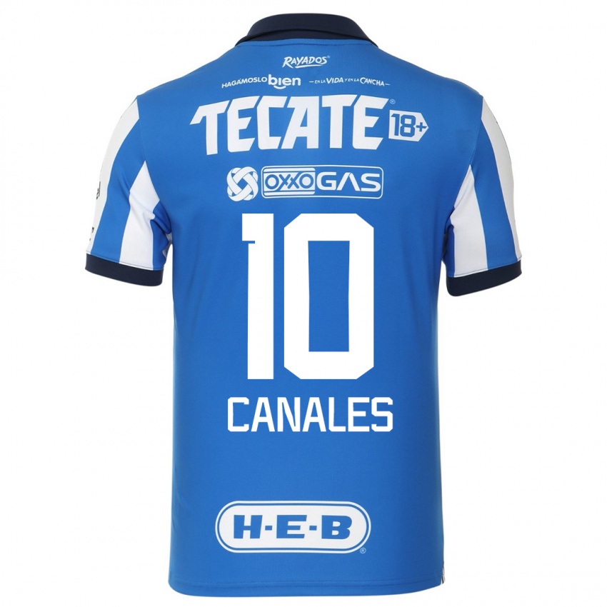 Dame Sergio Canales #10 Blå Hvit Hjemmetrøye Drakt Trøye 2023/24 Skjorter T-Skjorte