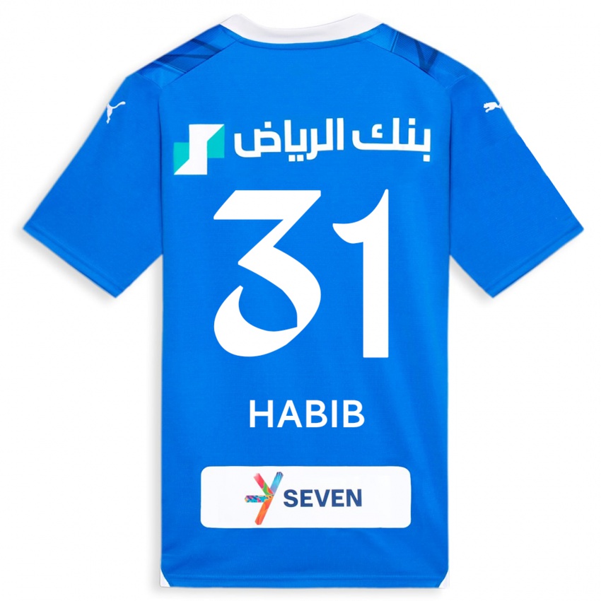 Dame Habib Al-Wutaian #31 Blå Hjemmetrøye Drakt Trøye 2023/24 Skjorter T-Skjorte