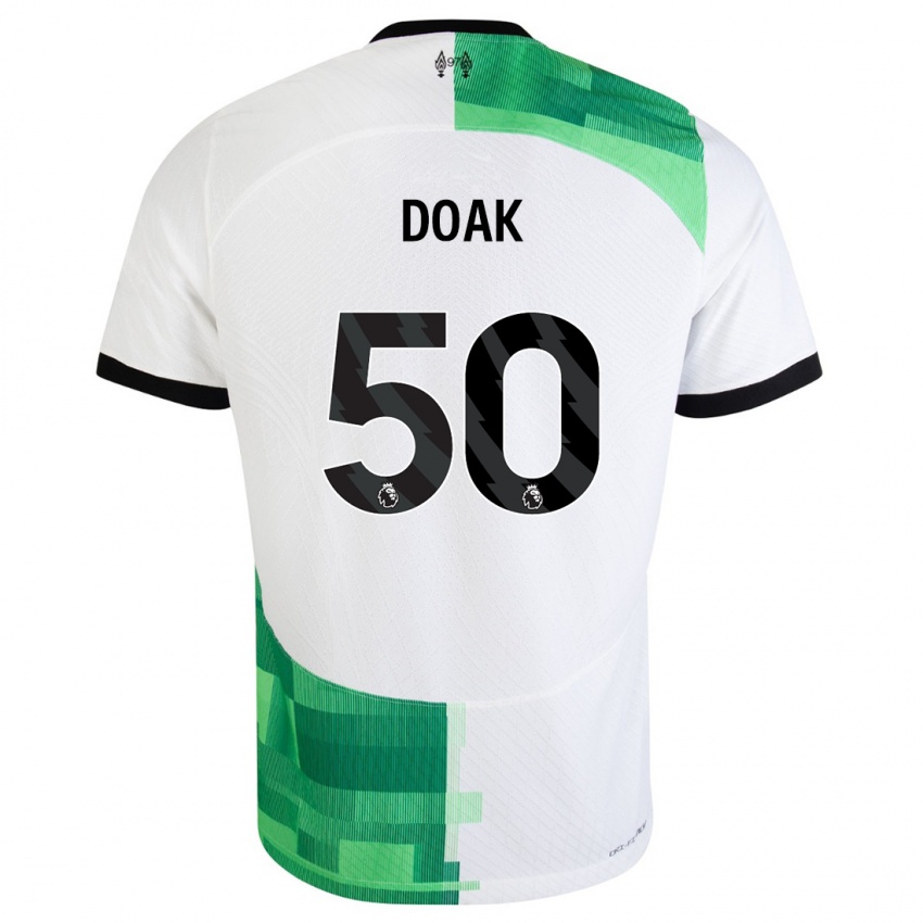 Dame Ben Doak #50 Hvit Grønn Bortetrøye Drakt Trøye 2023/24 Skjorter T-Skjorte