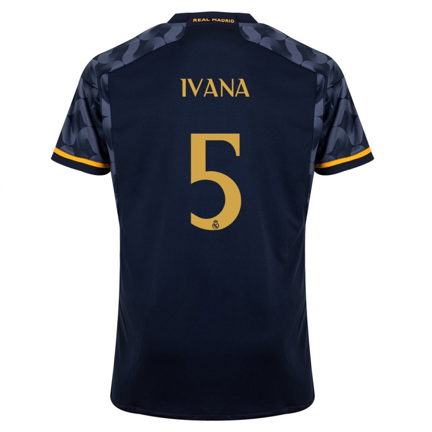 Dame Ivana Andres #5 Mørke Blå Bortetrøye Drakt Trøye 2023/24 Skjorter T-Skjorte