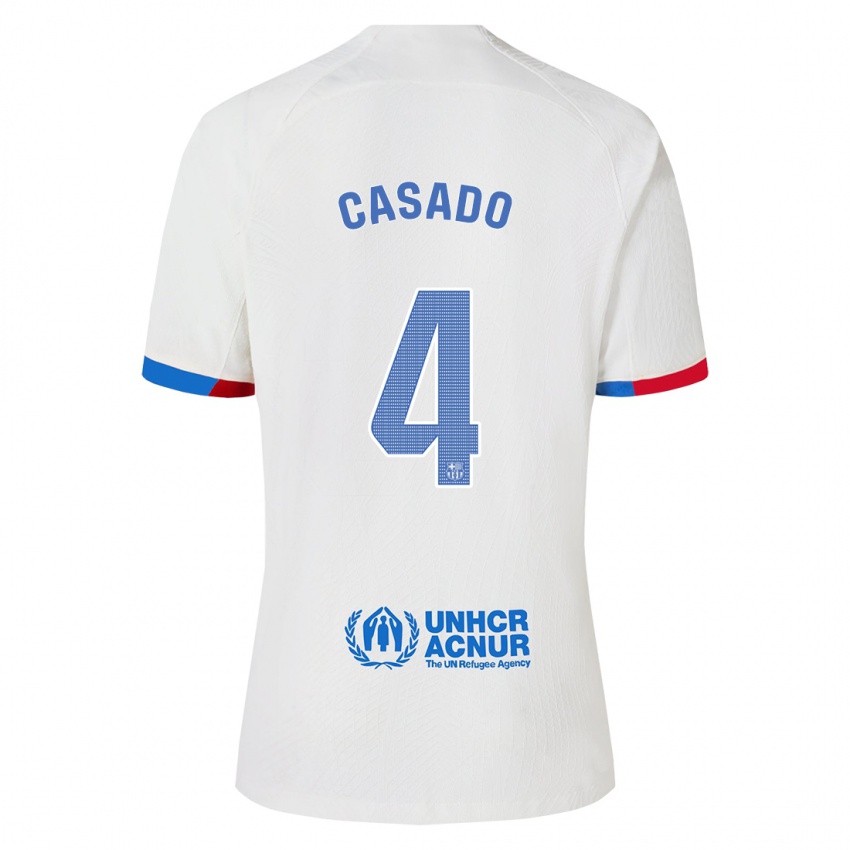 Dame Marc Casado #4 Hvit Bortetrøye Drakt Trøye 2023/24 Skjorter T-Skjorte