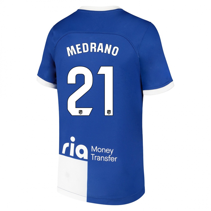 Dame Fernando Medrano #21 Blå Hvit Bortetrøye Drakt Trøye 2023/24 Skjorter T-Skjorte