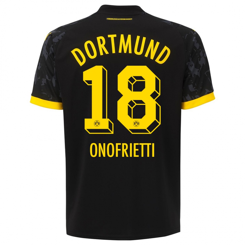 Dame Vincenzo Onofrietti #18 Svart Bortetrøye Drakt Trøye 2023/24 Skjorter T-Skjorte