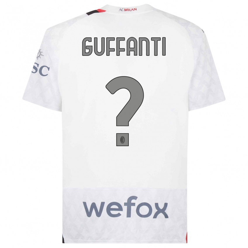 Dame Alessandro Guffanti #0 Hvit Bortetrøye Drakt Trøye 2023/24 Skjorter T-Skjorte