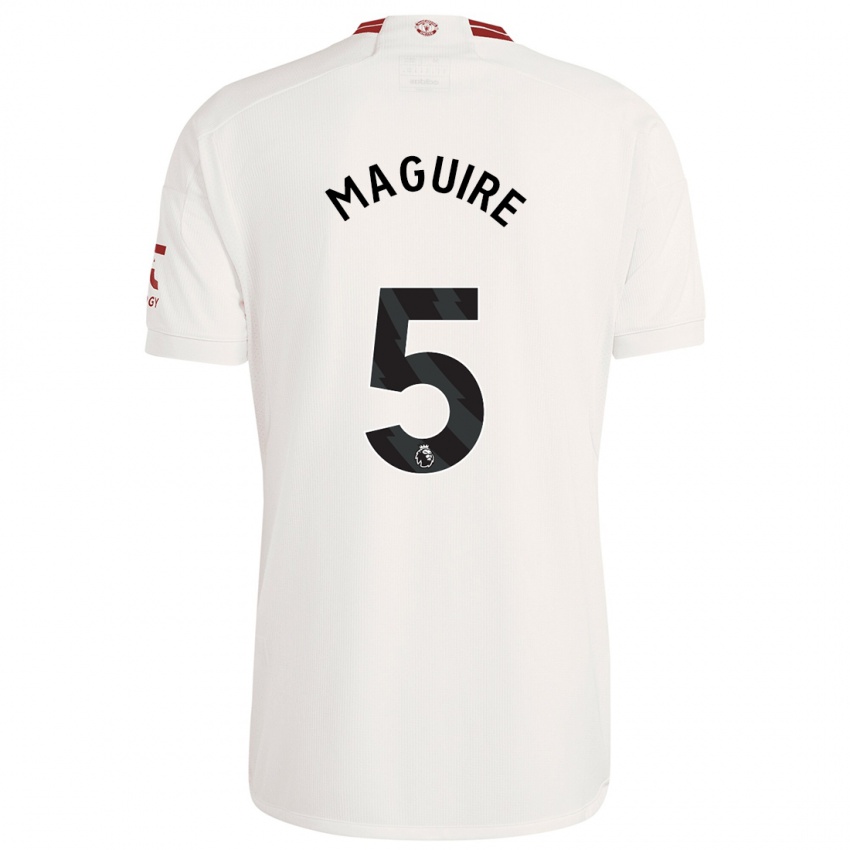 Dame Harry Maguire #5 Hvit Tredje Sett Drakt Trøye 2023/24 Skjorter T-Skjorte
