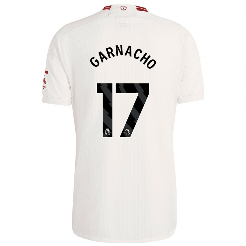 Dame Alejandro Garnacho #17 Hvit Tredje Sett Drakt Trøye 2023/24 Skjorter T-Skjorte