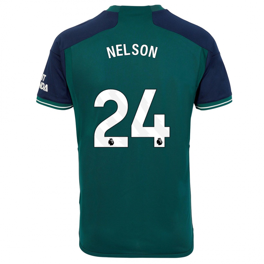 Dame Reiss Nelson #24 Grønn Tredje Sett Drakt Trøye 2023/24 Skjorter T-Skjorte