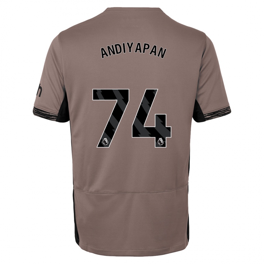 Dame William Andiyapan #74 Mørk Beige Tredje Sett Drakt Trøye 2023/24 Skjorter T-Skjorte