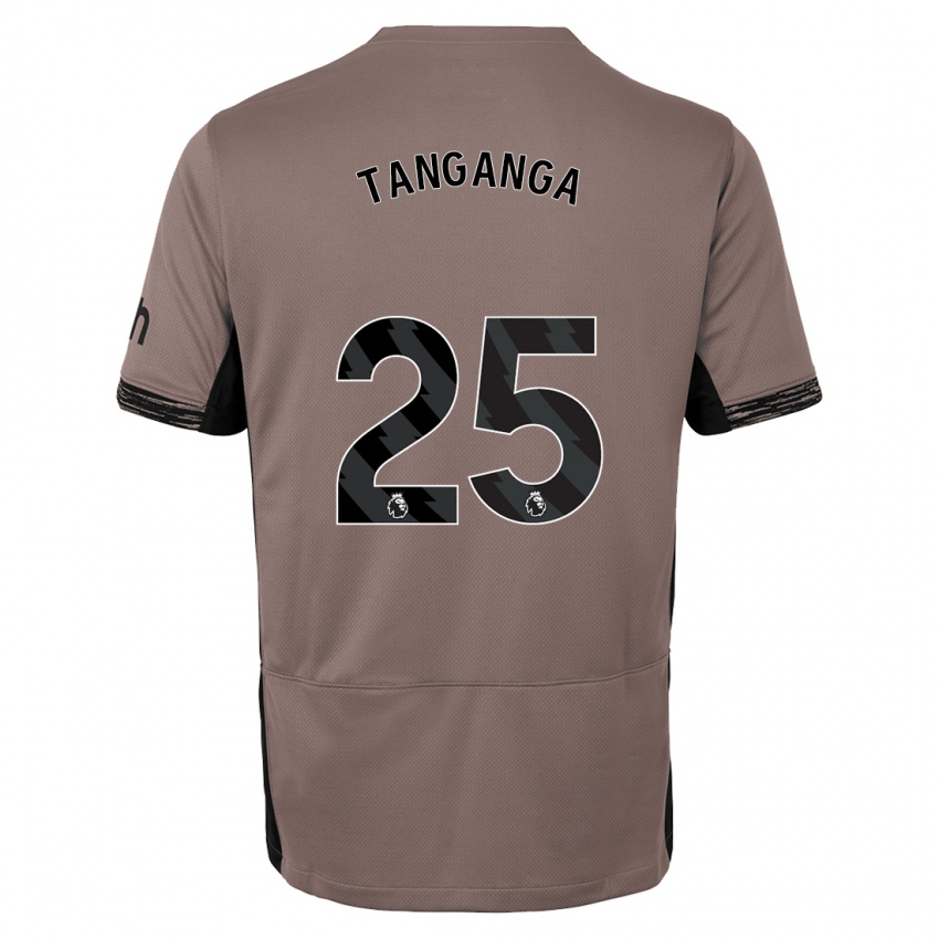 Dame Japhet Tanganga #25 Mørk Beige Tredje Sett Drakt Trøye 2023/24 Skjorter T-Skjorte