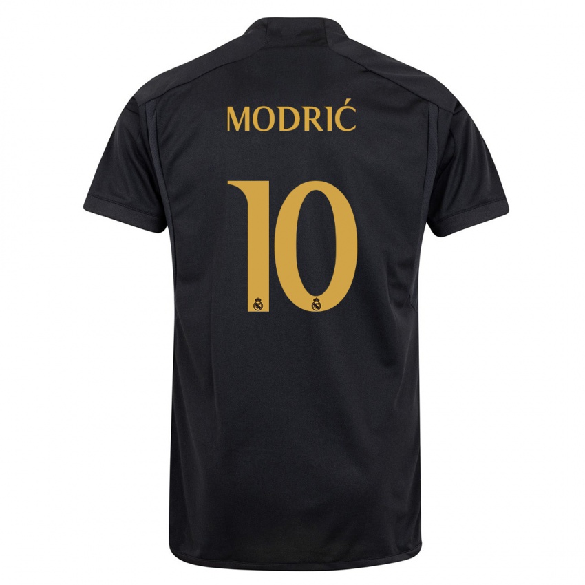 Dame Luka Modric #10 Svart Tredje Sett Drakt Trøye 2023/24 Skjorter T-Skjorte