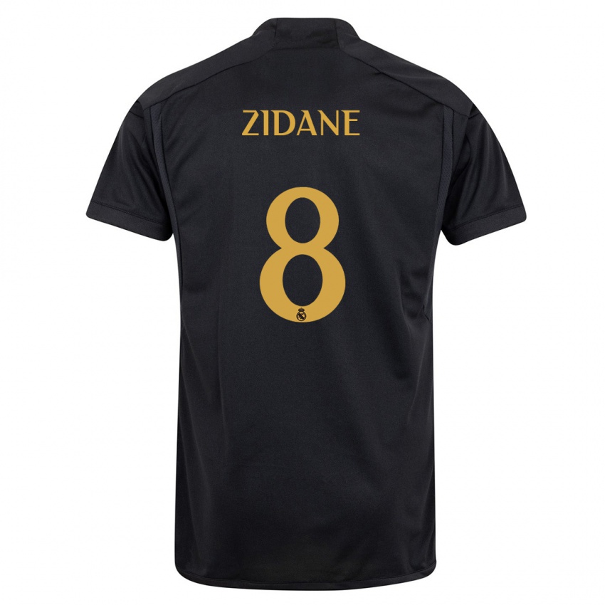 Dame Theo Zidane #8 Svart Tredje Sett Drakt Trøye 2023/24 Skjorter T-Skjorte