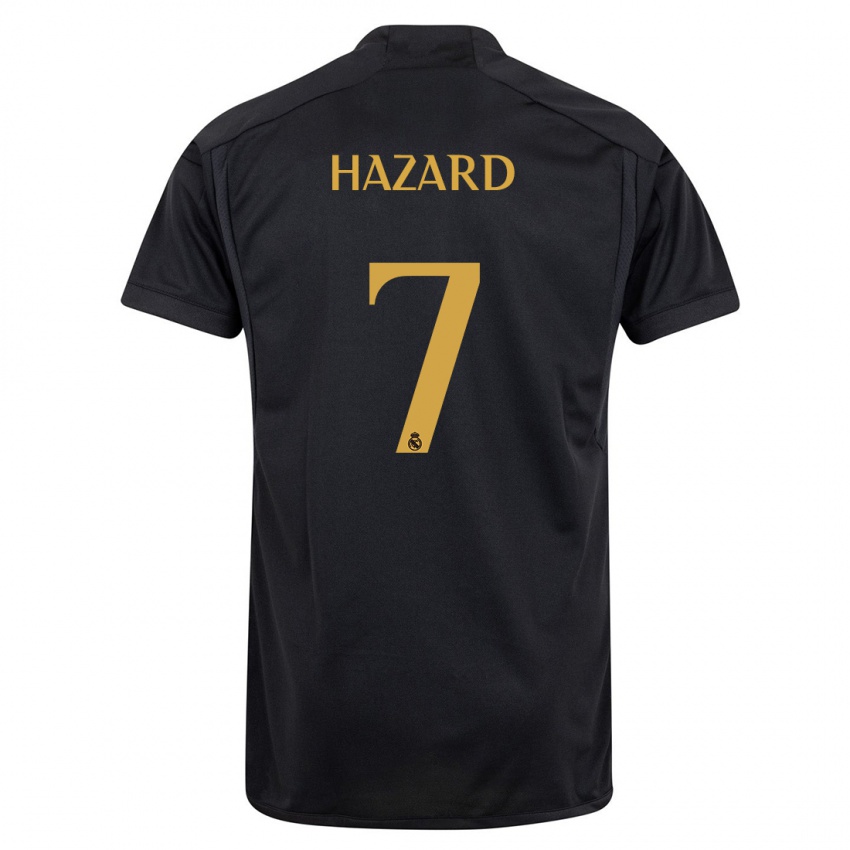 Dame Eden Hazard #7 Svart Tredje Sett Drakt Trøye 2023/24 Skjorter T-Skjorte
