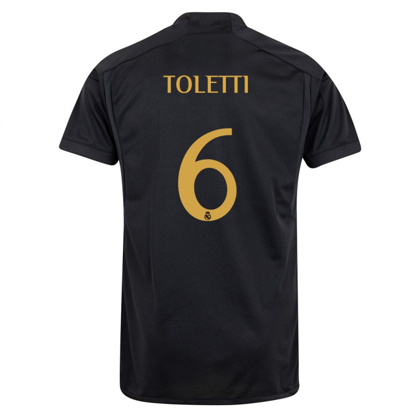 Dame Sandie Toletti #6 Svart Tredje Sett Drakt Trøye 2023/24 Skjorter T-Skjorte