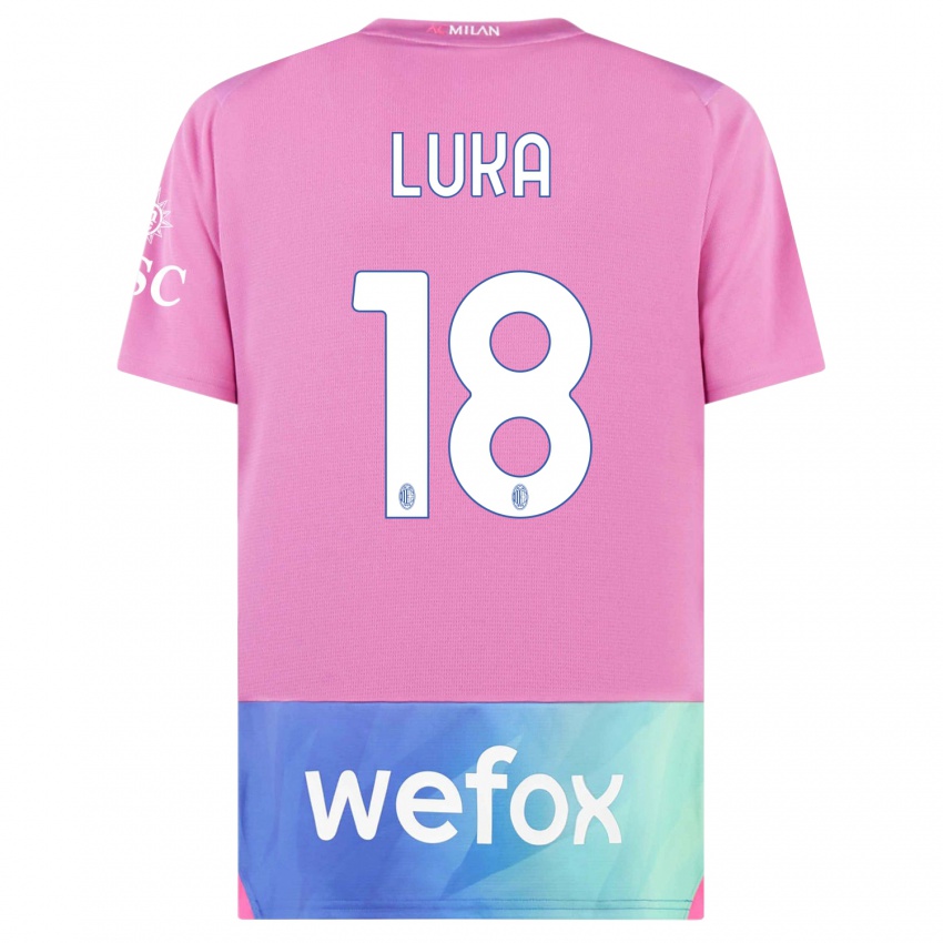 Dame Luka Romero #18 Rosa Lilla Tredje Sett Drakt Trøye 2023/24 Skjorter T-Skjorte