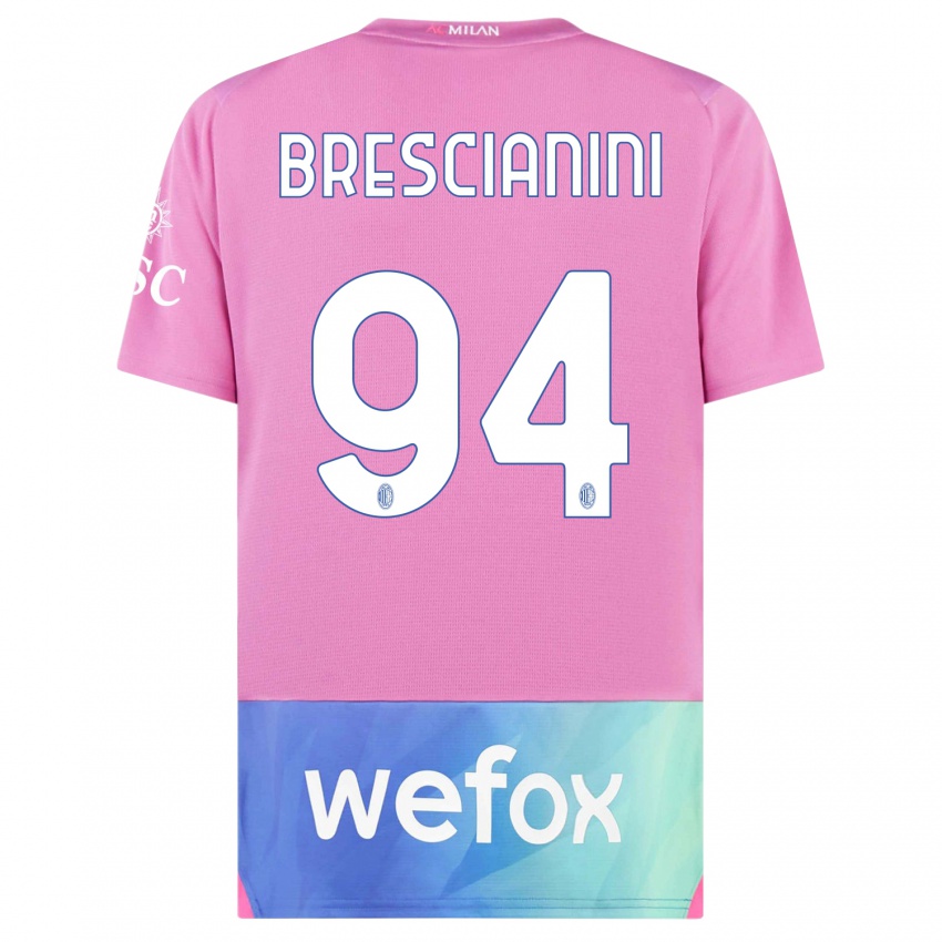 Dame Marco Brescianini #94 Rosa Lilla Tredje Sett Drakt Trøye 2023/24 Skjorter T-Skjorte