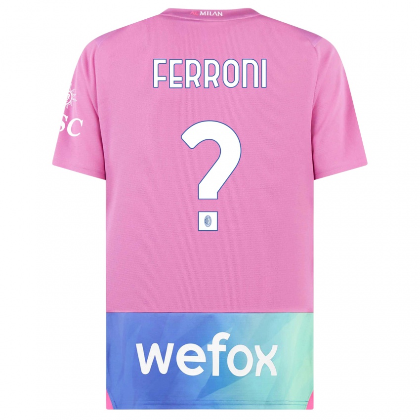 Dame Leonardo Ferroni #0 Rosa Lilla Tredje Sett Drakt Trøye 2023/24 Skjorter T-Skjorte