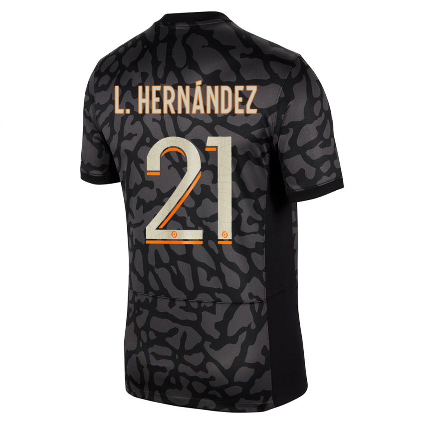 Dame Lucas Hernandez #21 Svart Tredje Sett Drakt Trøye 2023/24 Skjorter T-Skjorte