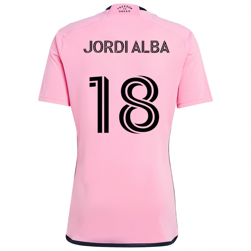 Barn Jordi Alba #18 Rosa Hjemmetrøye Drakt Trøye 2024/25 Skjorter T-Skjorte