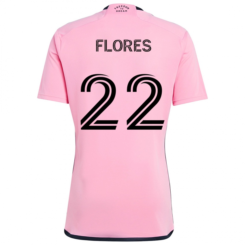 Barn Alejandro Flores #22 Rosa Hjemmetrøye Drakt Trøye 2024/25 Skjorter T-Skjorte