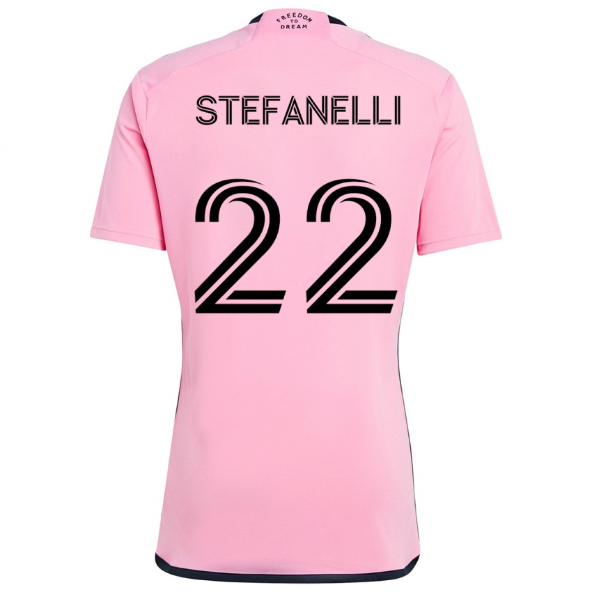 Barn Nicolás Stefanelli #22 Rosa Hjemmetrøye Drakt Trøye 2024/25 Skjorter T-Skjorte