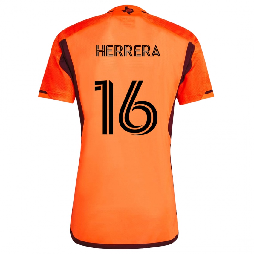 Barn Hector Herrera #16 Oransje Svart Hjemmetrøye Drakt Trøye 2024/25 Skjorter T-Skjorte