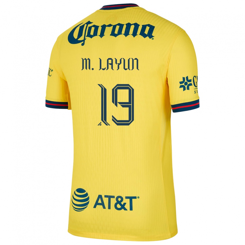 Barn Miguel Layun #19 Gul Blå Hjemmetrøye Drakt Trøye 2024/25 Skjorter T-Skjorte