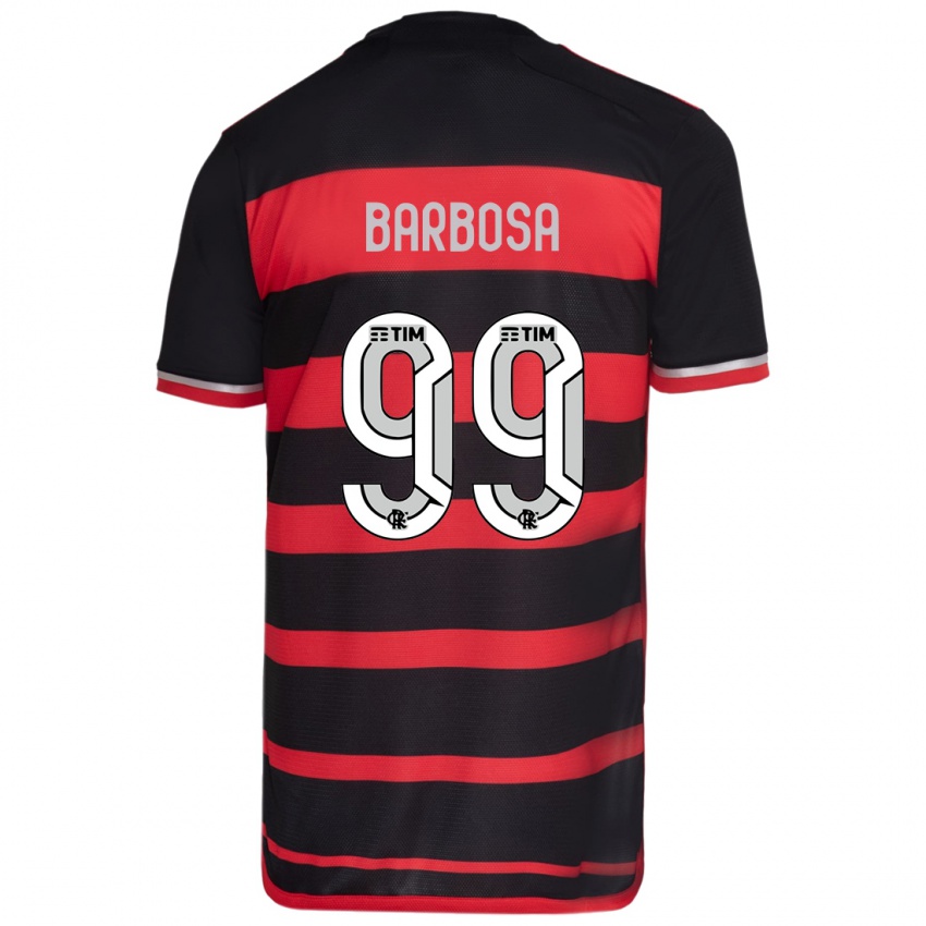 Barn Gabriel Barbosa #99 Rød Svart Hjemmetrøye Drakt Trøye 2024/25 Skjorter T-Skjorte