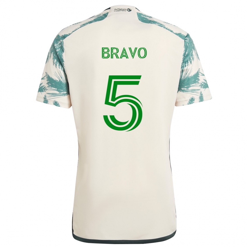 Barn Claudio Bravo #5 Beige Brun Bortetrøye Drakt Trøye 2024/25 Skjorter T-Skjorte