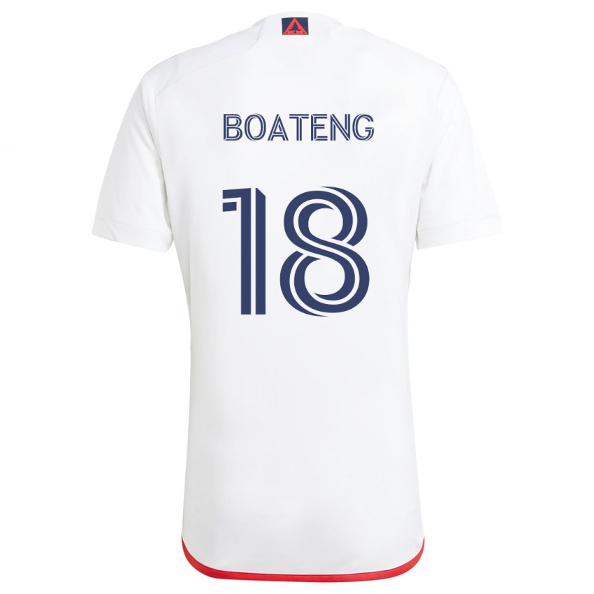 Barn Emmanuel Boateng #18 Hvit Rød Bortetrøye Drakt Trøye 2024/25 Skjorter T-Skjorte