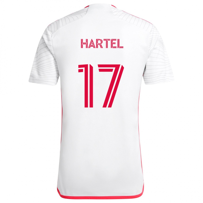 Barn Marcel Hartel #17 Hvit Rød Bortetrøye Drakt Trøye 2024/25 Skjorter T-Skjorte