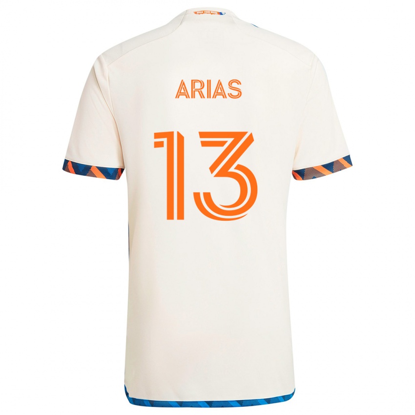 Barn Santiago Arias #13 Hvit Oransje Bortetrøye Drakt Trøye 2024/25 Skjorter T-Skjorte