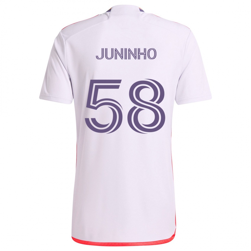 Barn Juninho #58 Hvit Rød Lilla Bortetrøye Drakt Trøye 2024/25 Skjorter T-Skjorte