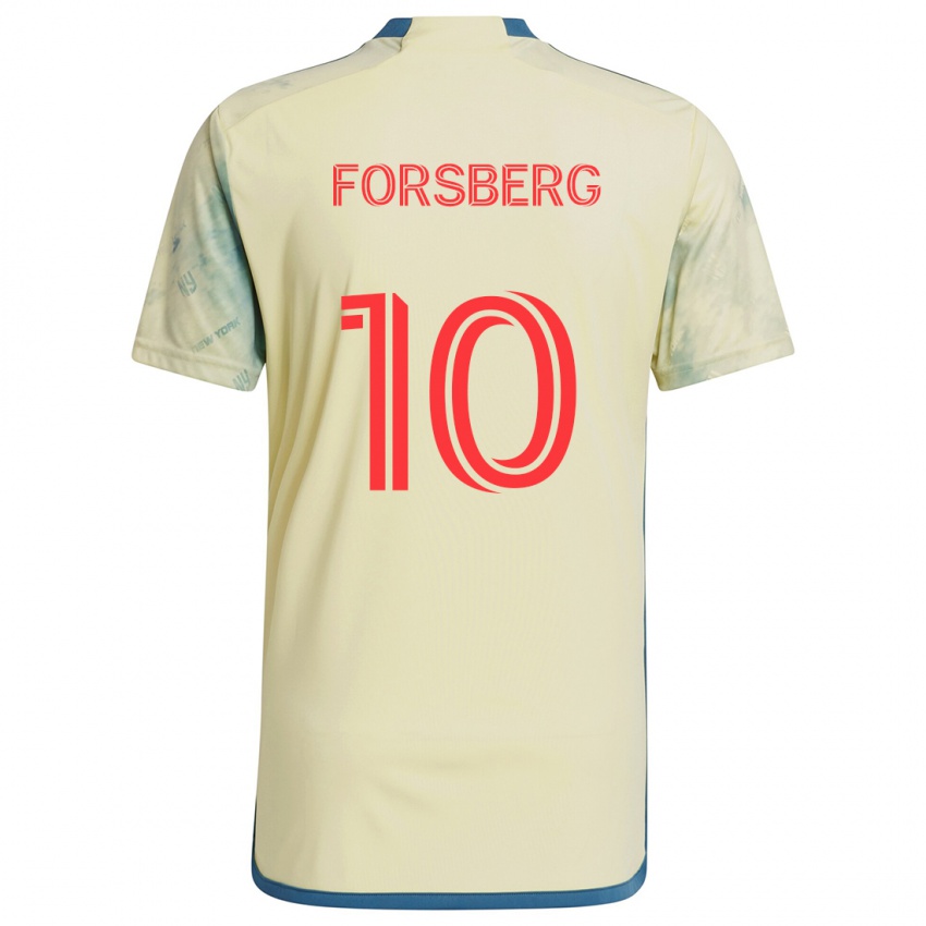 Mann Emil Forsberg #10 Gul Rød Blå Hjemmetrøye Drakt Trøye 2024/25 Skjorter T-Skjorte