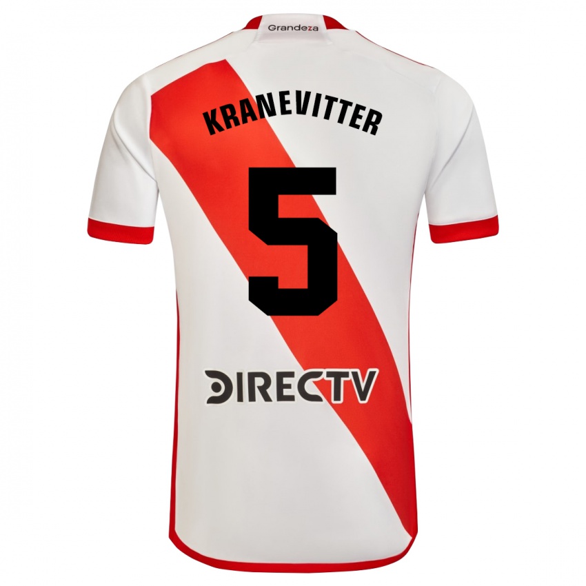 Mann Matias Kranevitter #5 Hvit Rød Hjemmetrøye Drakt Trøye 2024/25 Skjorter T-Skjorte