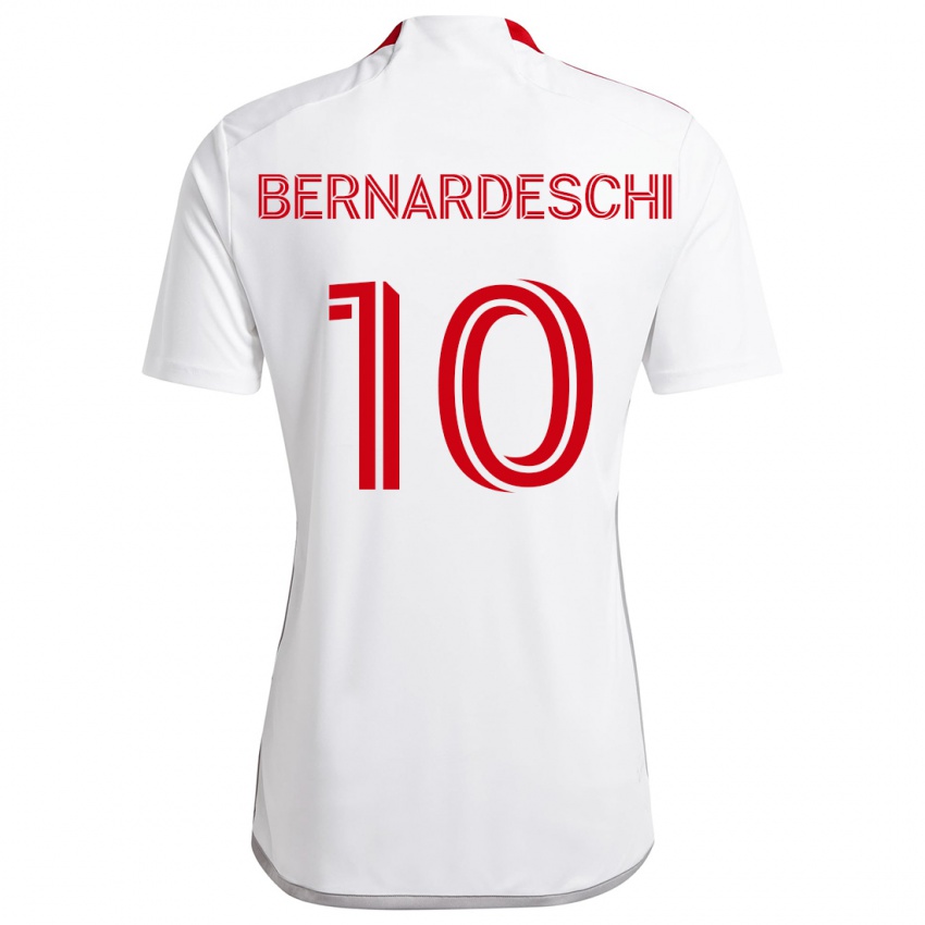 Mann Federico Bernardeschi #10 Hvit Rød Bortetrøye Drakt Trøye 2024/25 Skjorter T-Skjorte