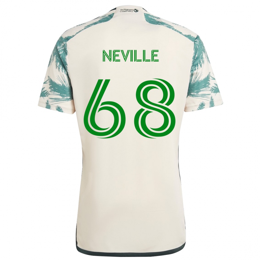 Mann Harvey Neville #68 Beige Brun Bortetrøye Drakt Trøye 2024/25 Skjorter T-Skjorte