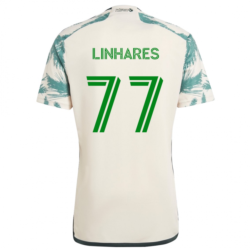 Mann Kyle Linhares #77 Beige Brun Bortetrøye Drakt Trøye 2024/25 Skjorter T-Skjorte