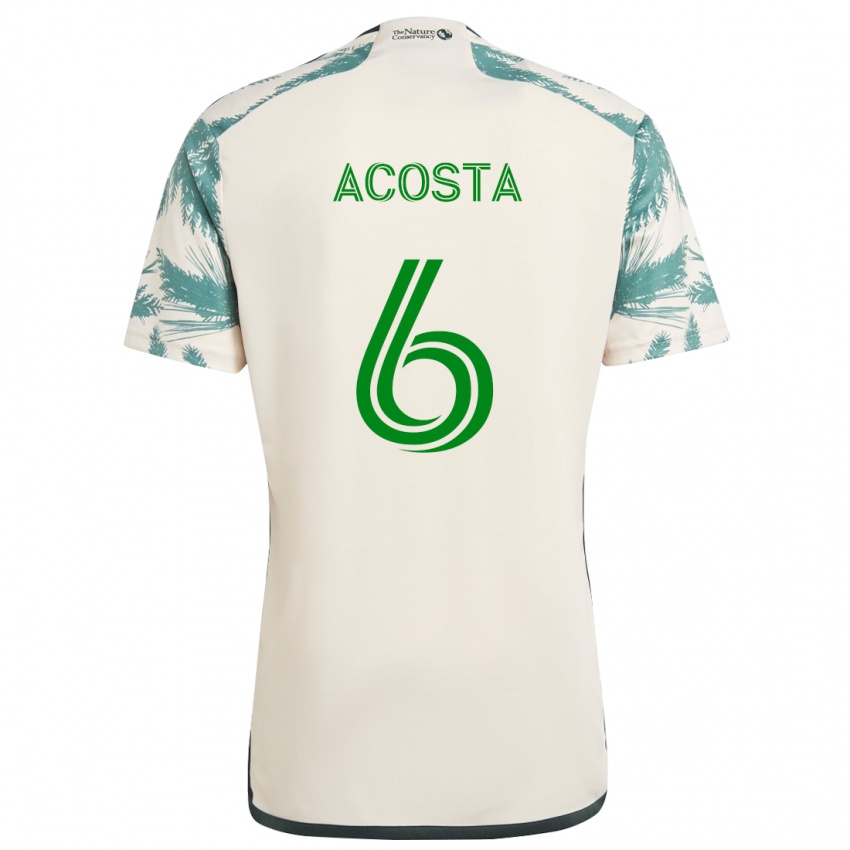 Mann Bryan Acosta #6 Beige Brun Bortetrøye Drakt Trøye 2024/25 Skjorter T-Skjorte