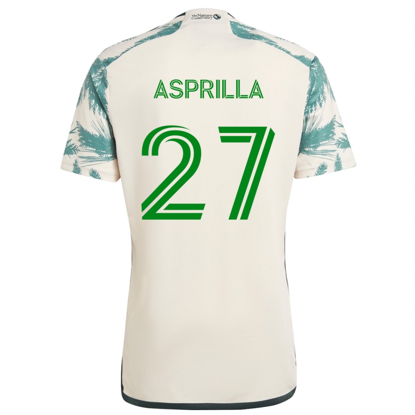 Mann Dairon Asprilla #27 Beige Brun Bortetrøye Drakt Trøye 2024/25 Skjorter T-Skjorte