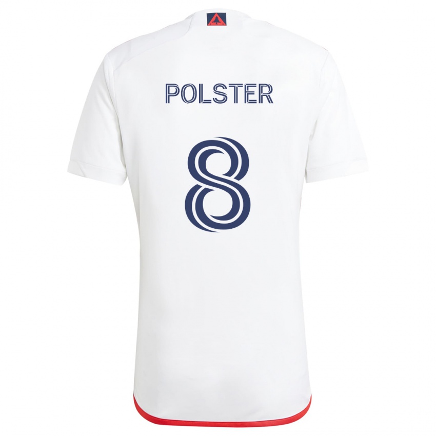 Mann Matt Polster #8 Hvit Rød Bortetrøye Drakt Trøye 2024/25 Skjorter T-Skjorte