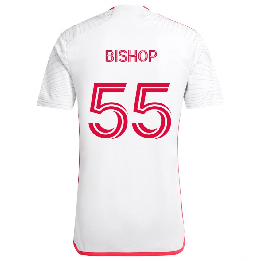 Mann Nick Bishop #55 Hvit Rød Bortetrøye Drakt Trøye 2024/25 Skjorter T-Skjorte