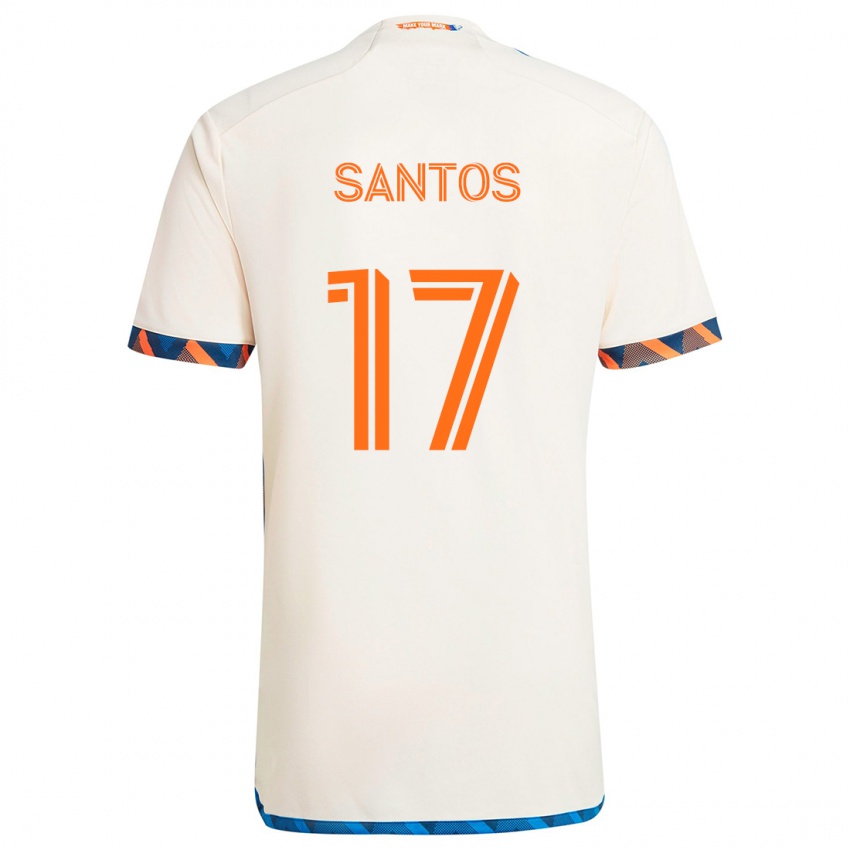 Mann Sergio Santos #17 Hvit Oransje Bortetrøye Drakt Trøye 2024/25 Skjorter T-Skjorte