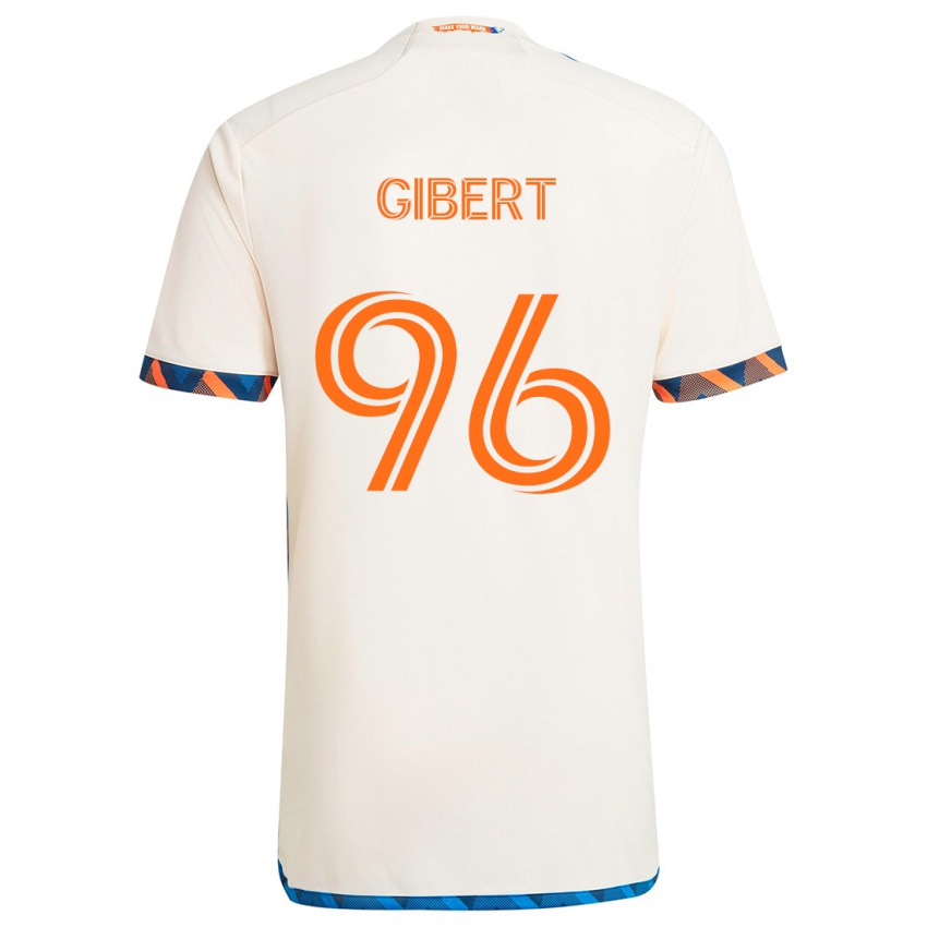 Mann Gaël Gibert #96 Hvit Oransje Bortetrøye Drakt Trøye 2024/25 Skjorter T-Skjorte