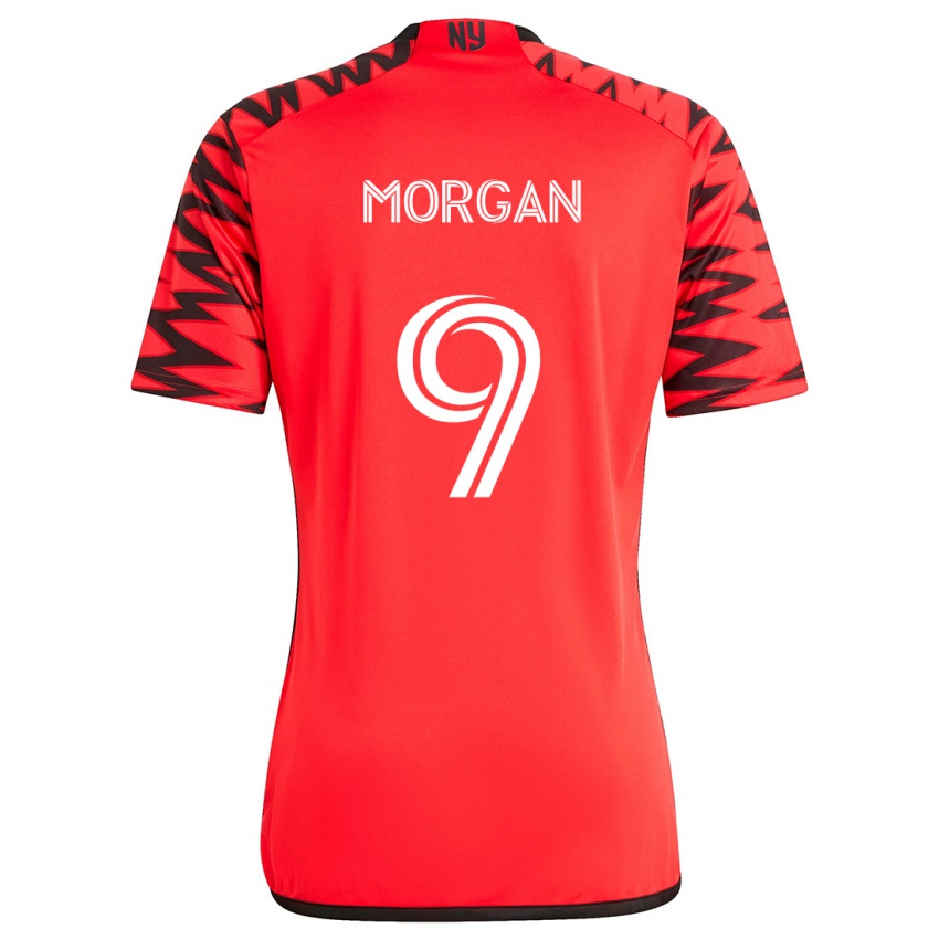 Mann Lewis Morgan #9 Rød Svart Hvit Bortetrøye Drakt Trøye 2024/25 Skjorter T-Skjorte